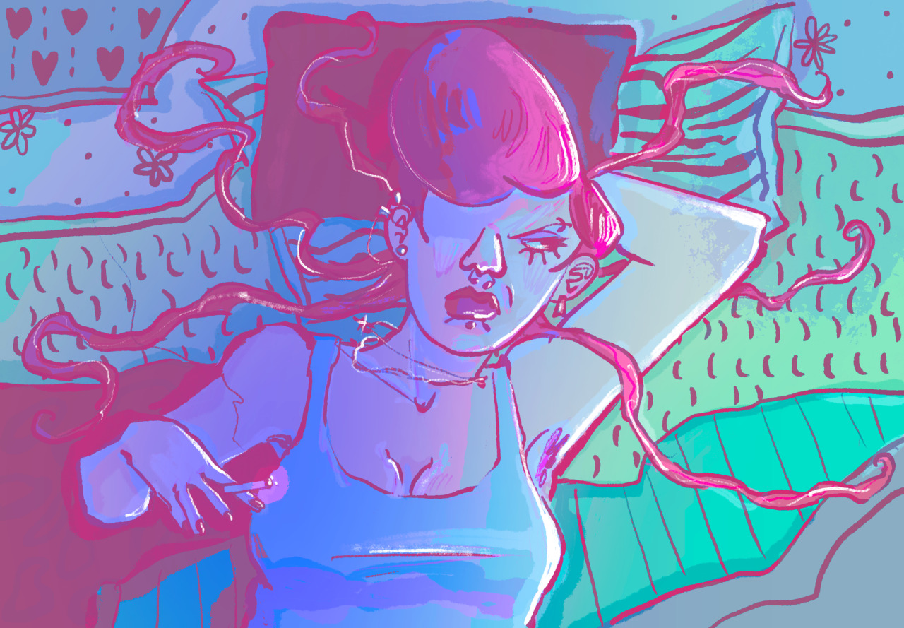 My friend send what he was drawing while I worked on this illu and it seemed like the drawings matched XD